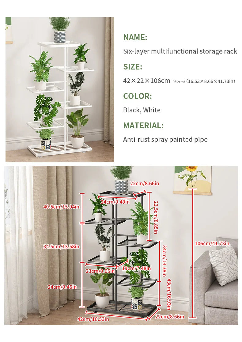 Plant Stand Flower Stand 4/6/8 Tier Flower Pot Shelf Balcony Indoor Multi-layer Storage Rack Succulent Plant Flower Rack