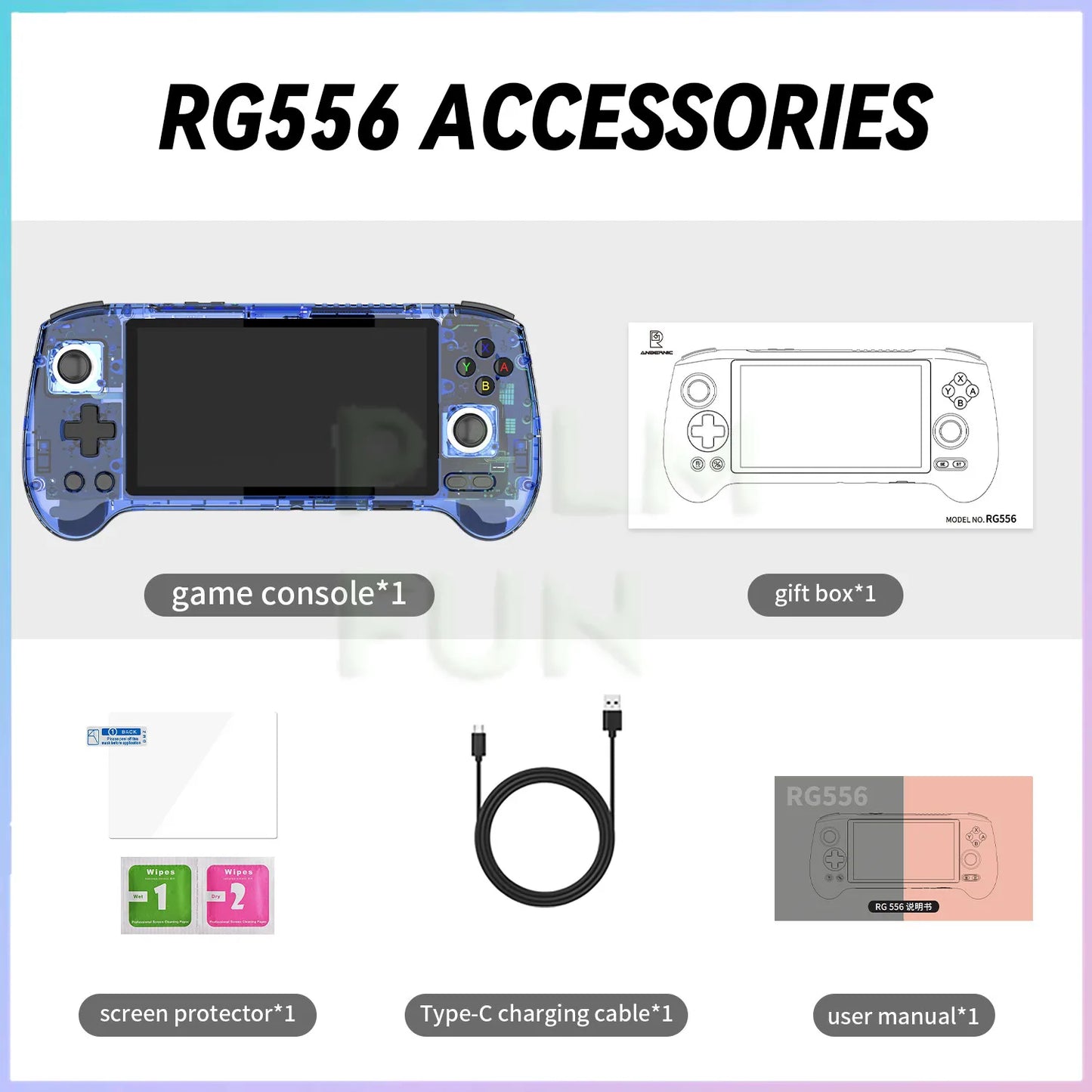 ANBERNIC RG556 Handheld Game Console 1080*1920 Android 13 System 5.48 Inch AMOLED Screen 5500mAh WIFI BT5.0 Retro Video Players