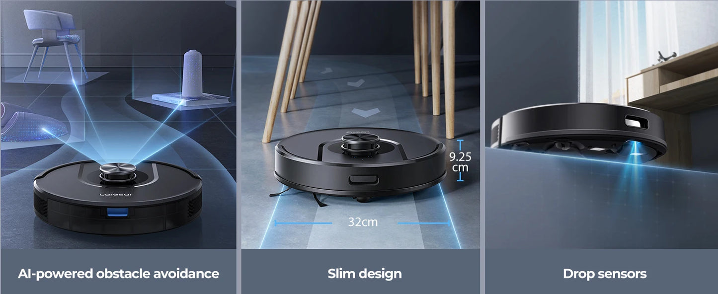 Laresar 01 Robot Vacuum Cleaner Mop LDS Lidar Navigation 5000Pa Smart Planned Mapping Home Floor Washing Carpet Pet Hair Clean