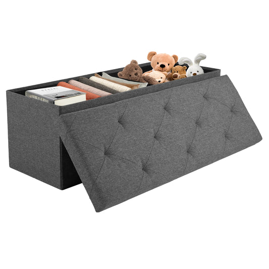 JHK Storage Stool Hidden Storage Box,Living Room Toy Storage Box,Bedroom Bed End Bench With Foam Seat,Easy To Disassemble