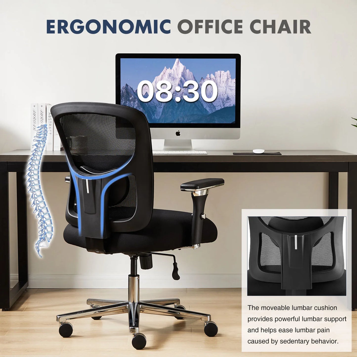 JHK Ergonomic Mesh Backrest Lumbar Support Office Chair Adjustable Height  3D Armrest Comfortable Sponge Cushion Gaming Chairs