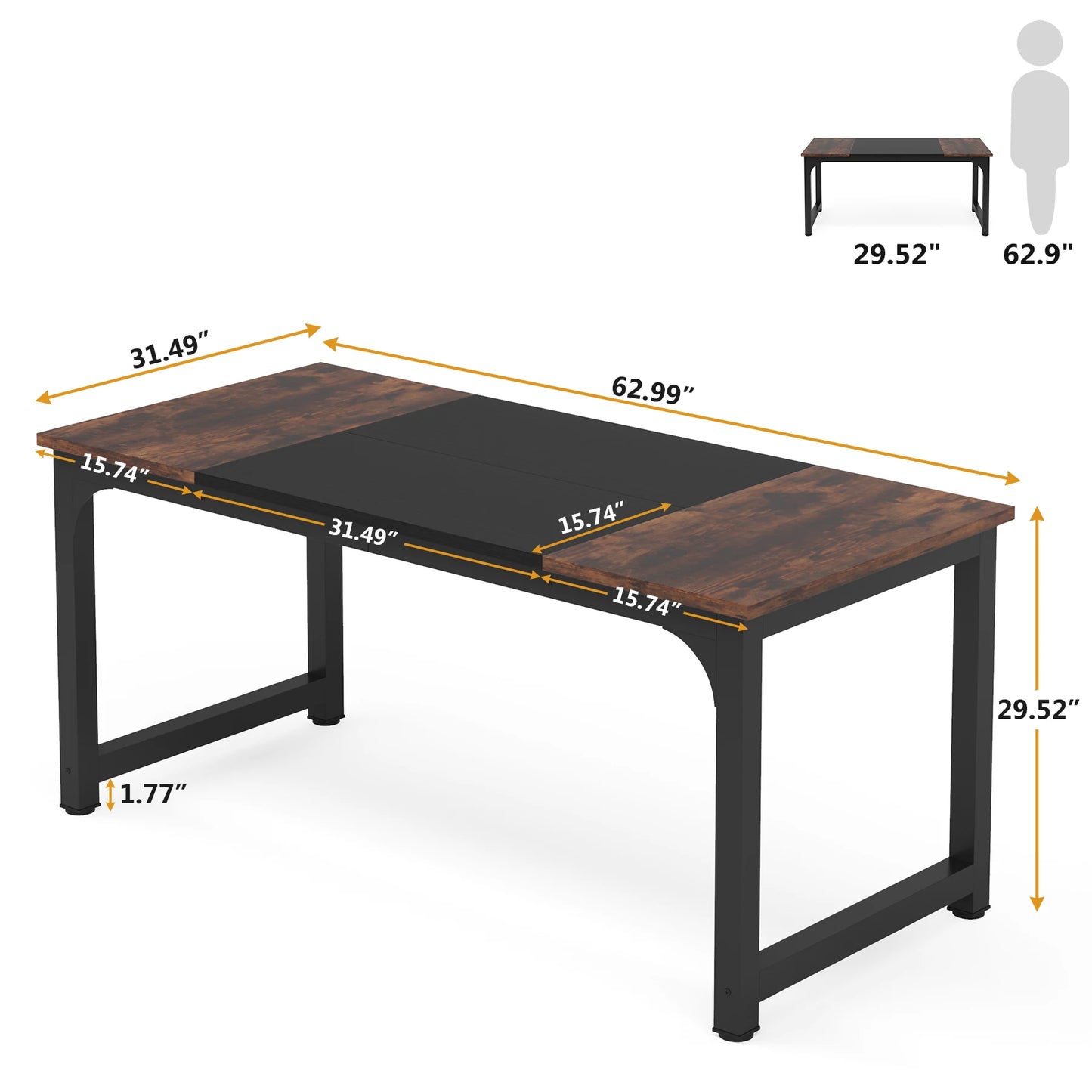 Tribesigns Large Office Desk Computer Table Study Writing Desk Workstation for Home Office Modern Computer Desk