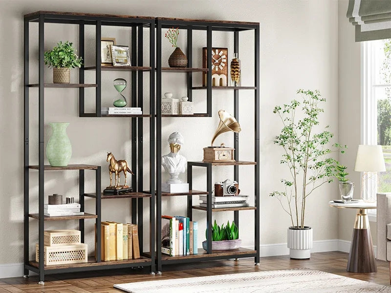 Tribesigns 6-Tier Tall Bookshelf Bookcase, Industrial 8-Shelf Open Bookcase Storage Display Book Shelves