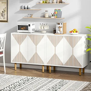 Tribesigns Modern Natural Storage Cabinet, Freestanding Floor Cabinet, 59 inches Sideboard, Wood Buffet Cabinet