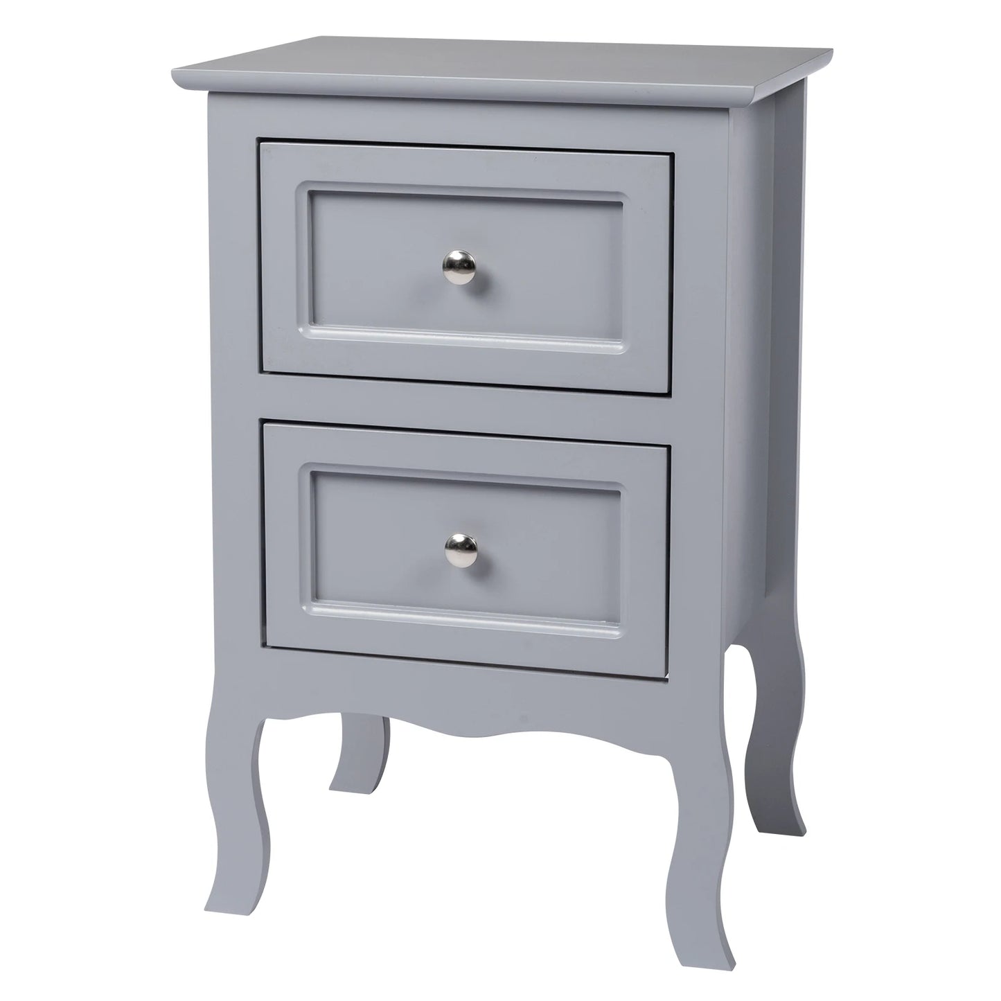 2pcs Country Style Nightstand 2-Tier Night Tables Large Size Bedside Table End Table White/Grey/Brown[US-W]