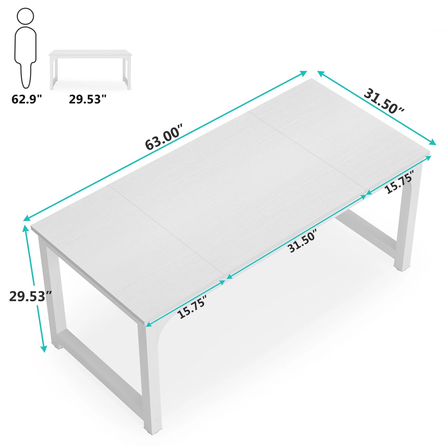 Tribesigns Large Office Desk Computer Table Study Writing Desk Workstation for Home Office Modern Computer Desk