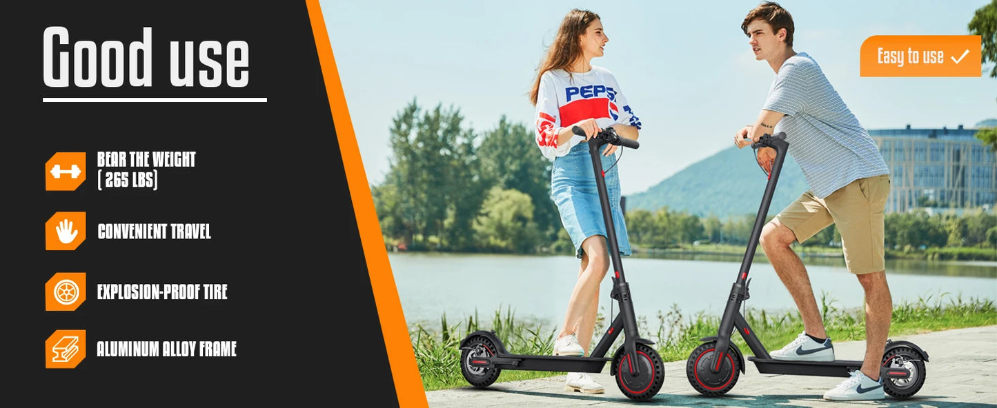 350W Foldable Electric Scooter for Adults Teens,Explosion-proof Tires,Dual Brake System Lightweight High Quality E-scooter