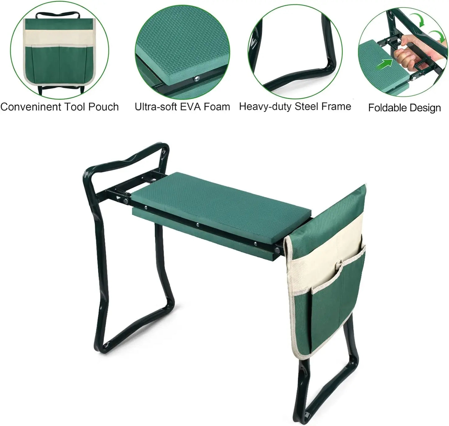 Garden Kneeler and Seat, Upgraded Folding Garden Kneeler and Seat, Upgraded Folding Garden Bench Portable with Foam EVA Kneeling