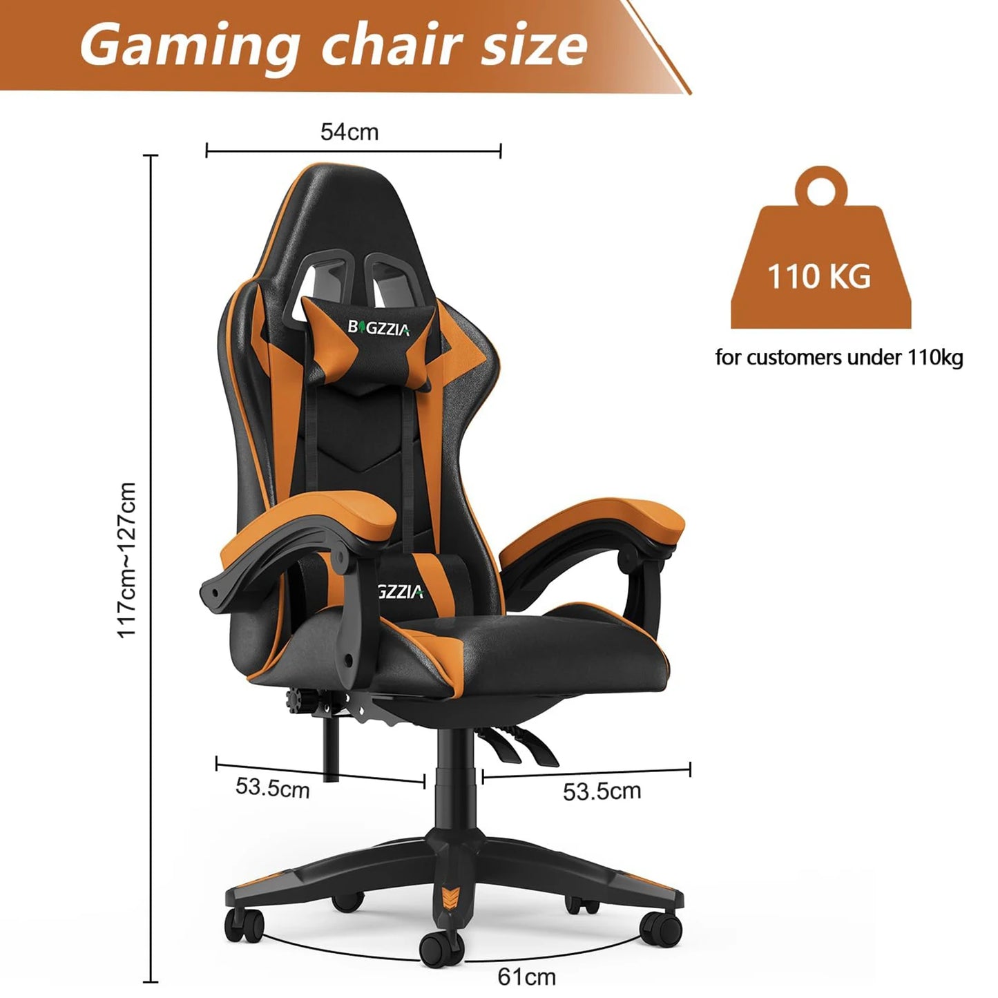 Gaming Chair Office Chair Ergonomic PU Leather Computer Desk Chair with Headrest and Lumbar Support Game Chairs Racing Chair