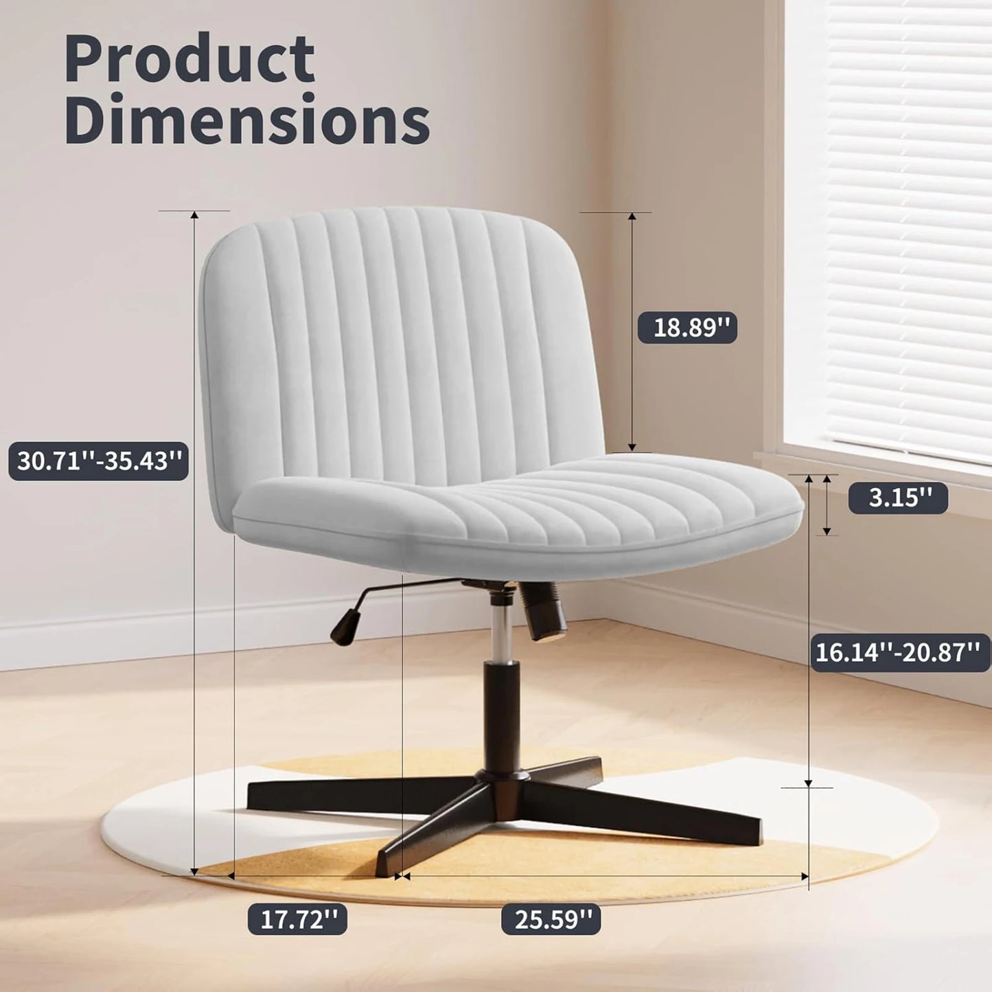 Office Chair Desk Chair Reading Chair with Wider Cushion Office Chairs Rocker Function, Modern Home 360° Swivel Gaming Chair