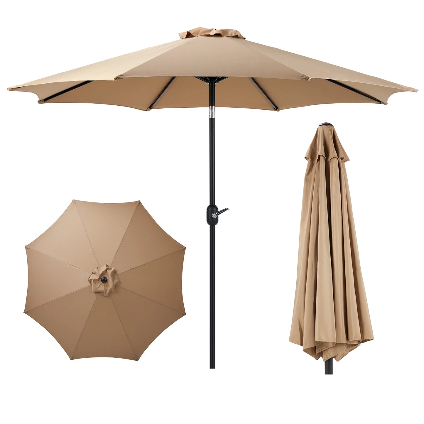 JHK Outdoor Patio Umbrella UV Protection For Garden Sturdy Structure All Weather Outdoor Umbrellas For Backyard Pool Holidays