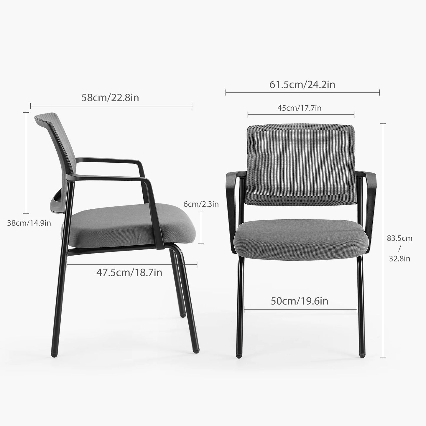 JHK Mesh Back Stacking Arm Chairs 2 Pack For Home and OfficeEasy to Use and Store Outdoor and Indoor Sturdy Metal Chairs