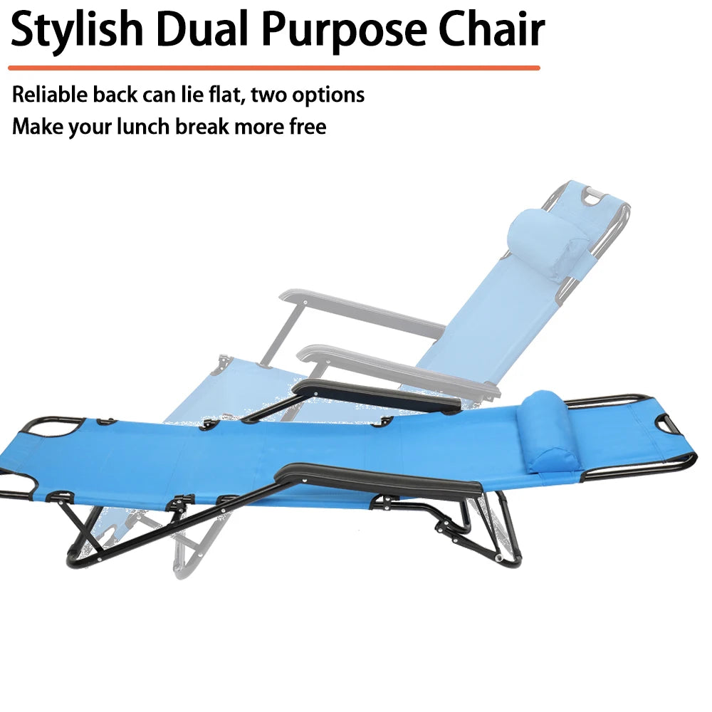 RHC-202 Portable Dual Purposes Extendable Folding Reclining Chair Blue