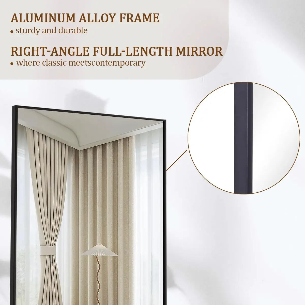 64"x21" Floor Mirror Full Length, Bedroom Floor Body Mirror with Stand, Leaning, Standing or Hanging Horizontally Vertically