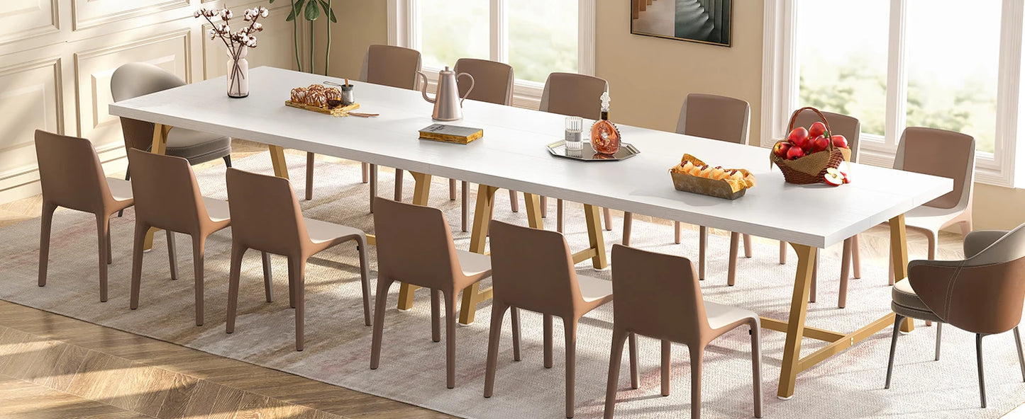 Tribesigns Dining Table for 8 People, 70.87" Rectangular Wood Kitchen Table