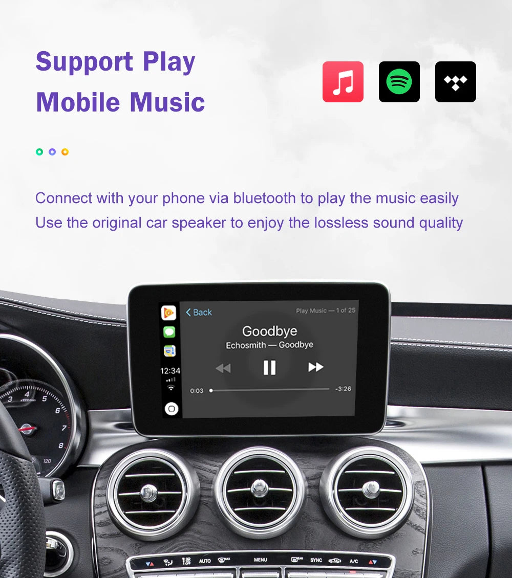 Road Top Wireless Carplay Decoder for Mercedes Benz NTG5.0 C GLC CLA GLA Class W205 2015-2018 Support Android Auto Mirrorlink