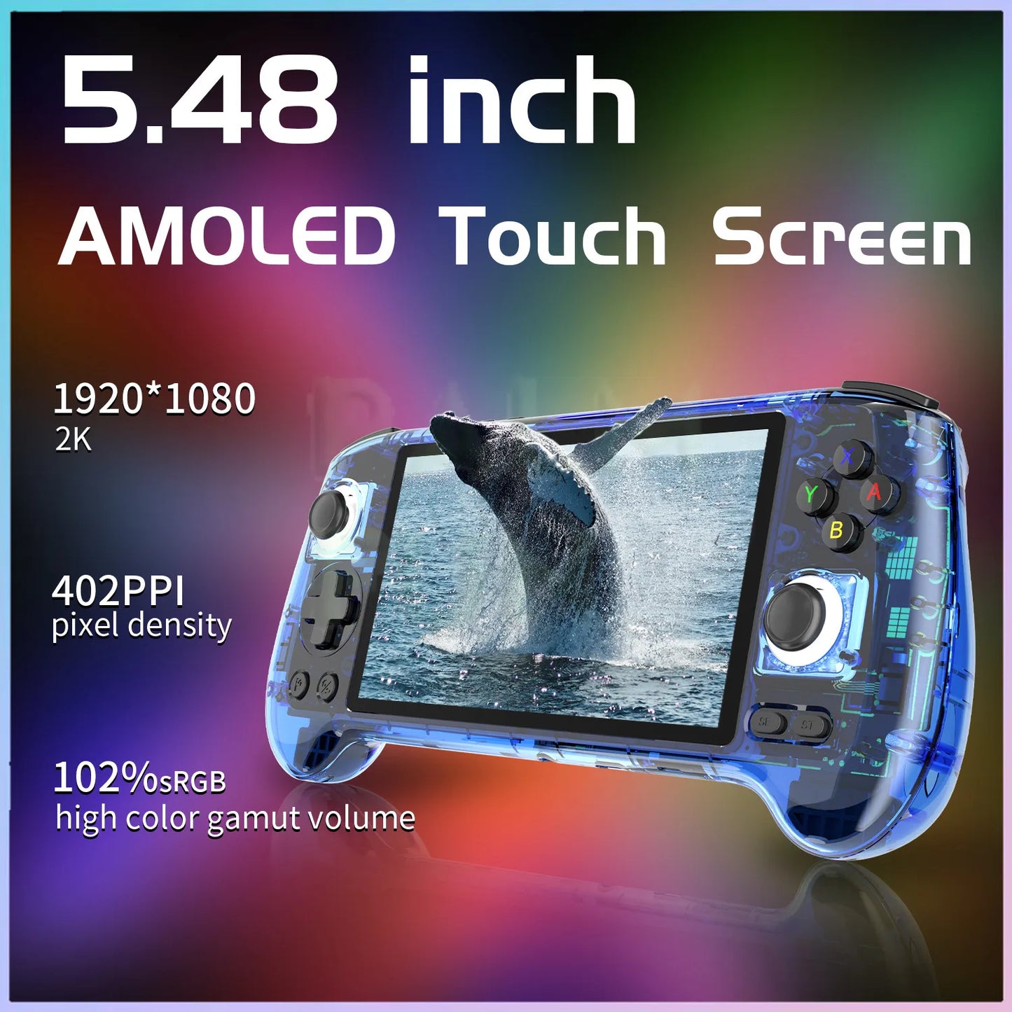 ANBERNIC RG556 Handheld Game Console 1080*1920 Android 13 System 5.48 Inch AMOLED Screen 5500mAh WIFI BT5.0 Retro Video Players