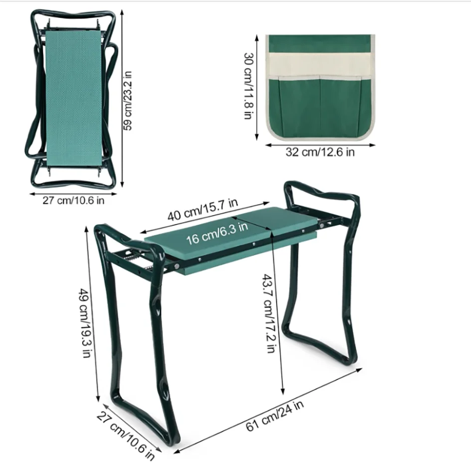 Garden Kneeler and Seat, Upgraded Folding Garden Kneeler and Seat, Upgraded Folding Garden Bench Portable with Foam EVA Kneeling