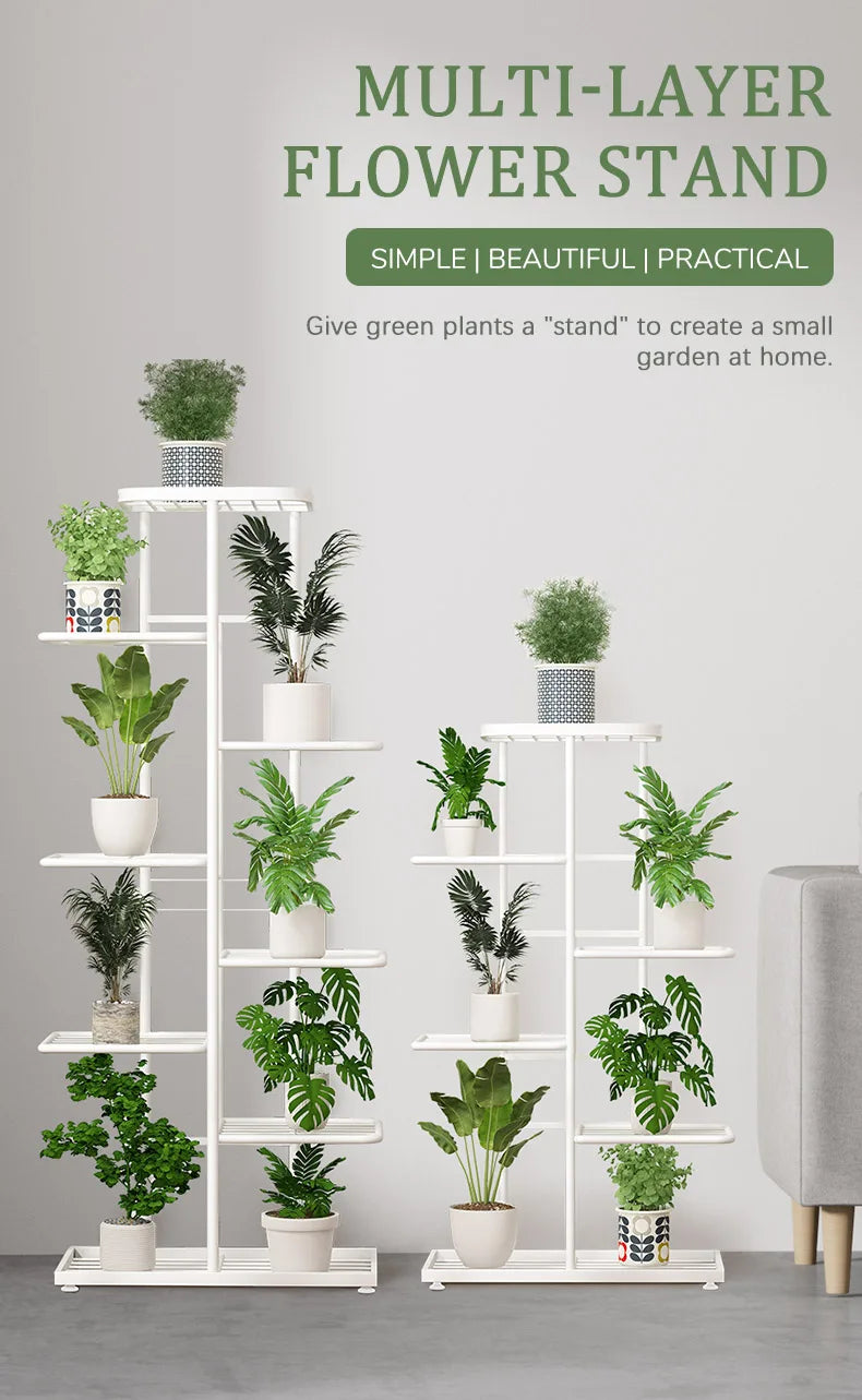 Plant Stand Flower Stand 4/6/8 Tier Flower Pot Shelf Balcony Indoor Multi-layer Storage Rack Succulent Plant Flower Rack