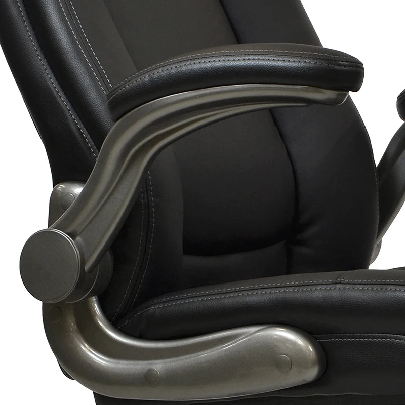 Techni Mobili Medium Back Executive Office Chair with Flip-up Arms, Black  On-Site