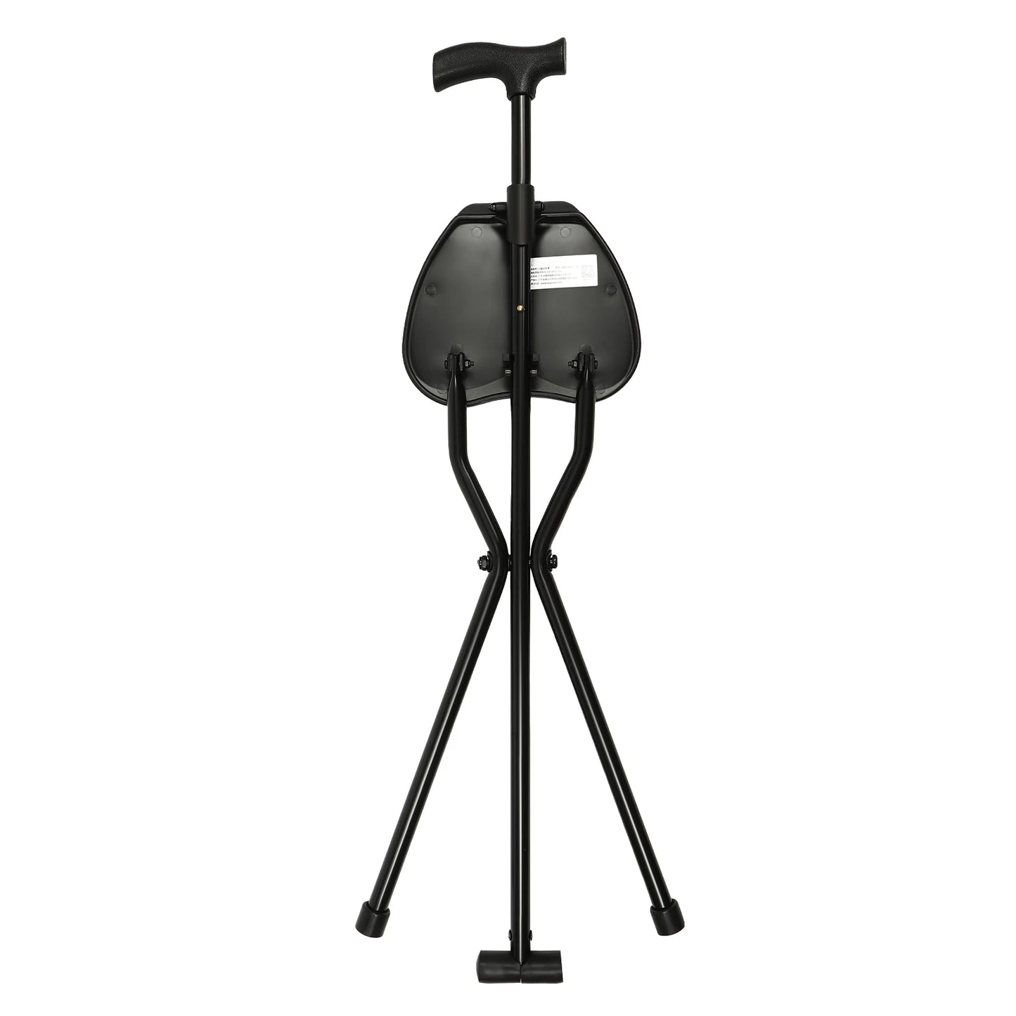 Portable Folding Walking Cane with Tripod Chair Seat Stool Heavy Duty Adjustable Walking Stick with Seat Folding