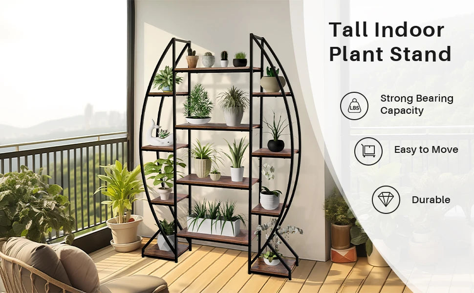 REDLIFE Large Plant Stand Indoor 70" ，Tall Plant Rack Display Shelves with Wheels Multiple for Garden Balcony Living Room Patio