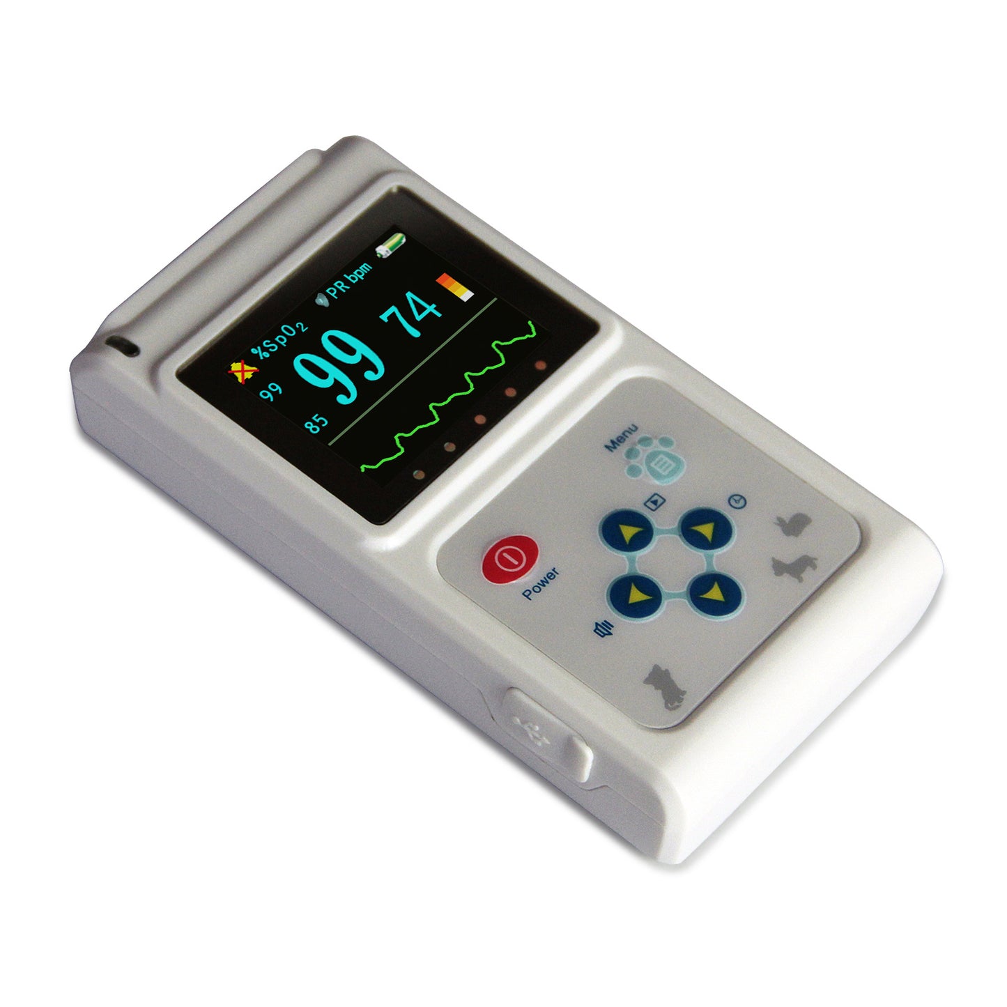 Veterinary Pulse Oximeter Handheld Vet SPO2 Pulse Rate Monitor PC Software CMS60D