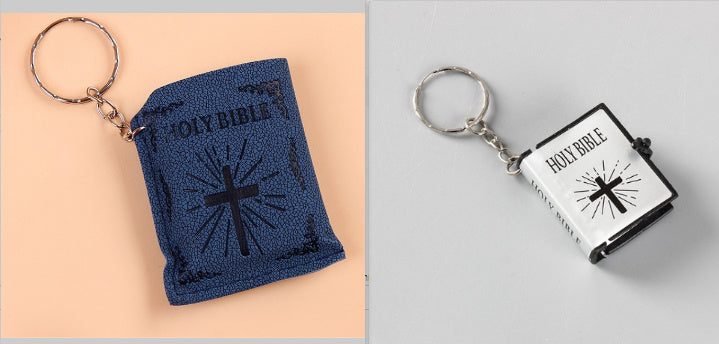 Mini HOLY Bible Keychain Religious Christian Jesus Cross Key Chain Women Prayer God Bless Gift Souvenirs Keyring