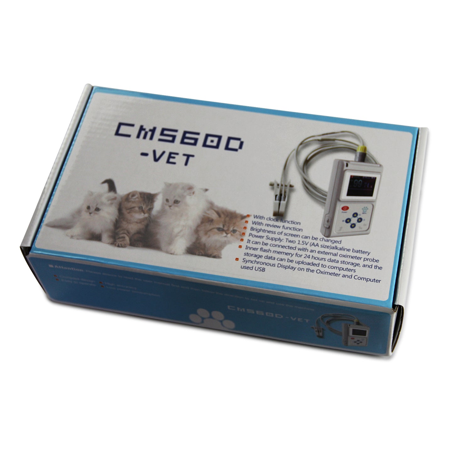 Veterinary Pulse Oximeter Handheld Vet SPO2 Pulse Rate Monitor PC Software CMS60D