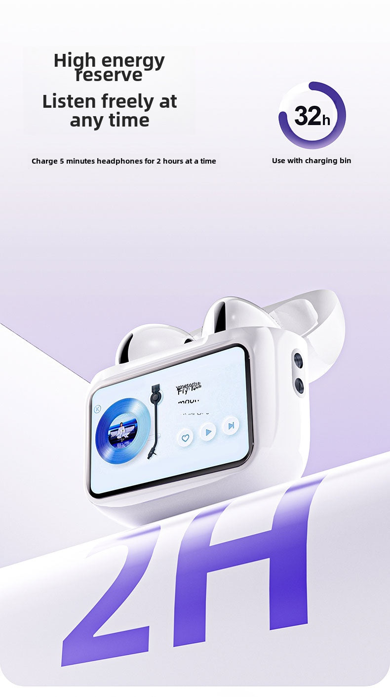 Wireless Bluetooth 5.4 Headphones, ENC Smart LCD Display Noise Reduction