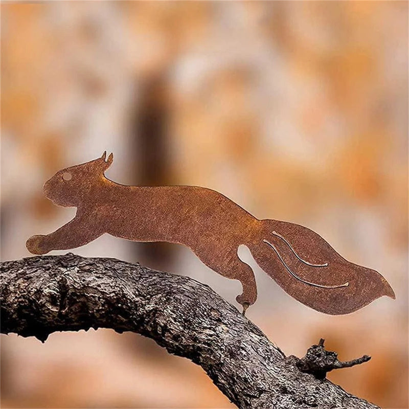 Household Rusty Squirrel Silhouette Screw Insert