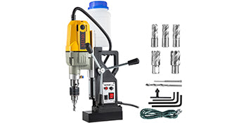 VEVOR 1100W Magnetic Drill Press 7/12 Bits 40mm Electric Mag Bench Tapping Drilling Rig Machine for Engineering Steel Structure