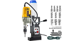 VEVOR 1100W Magnetic Drill Press 7/12 Bits 40mm Electric Mag Bench Tapping Drilling Rig Machine for Engineering Steel Structure